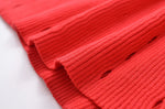 Foridol Red Knitted Polo Dress Autumn Winter Women Dress Casual Elegant Maxi A-line Hollow OutDress Slim Christmas Party
