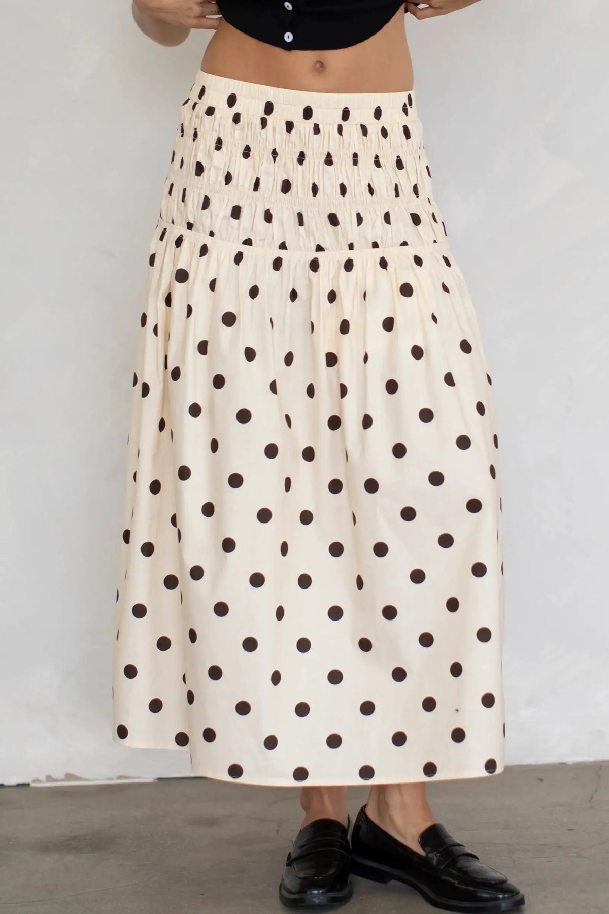 Women Polka Dot Elastic Waist A-Line Long Skirt High Waist Chiffon Skirt Fashion Y2K Streetwear Elegant Maxi Mesh Bottoms