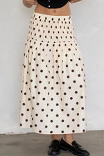 Women Polka Dot Elastic Waist A-Line Long Skirt High Waist Chiffon Skirt Fashion Y2K Streetwear Elegant Maxi Mesh Bottoms