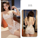 Women's Fashion Lace Solid Slips Patchwork Sexy Slim See Through Mini Dress Summer Vacation Party Night Club Outfit Hugcitar