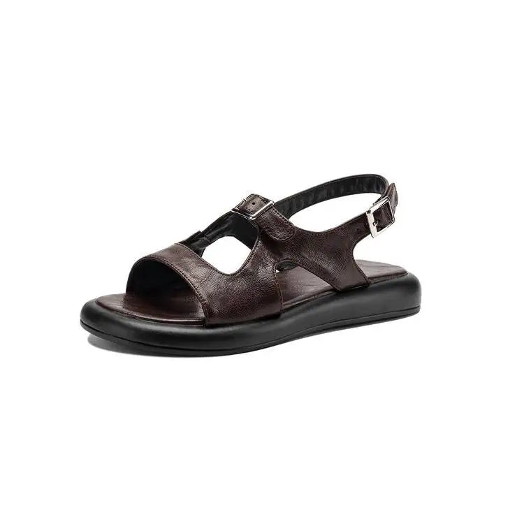 Spring and Summer New Model Fashion Low Heel Women's Shoes Fish Mouth Open-toe Buckle Casual Student Women's Sandals High 2.5cm