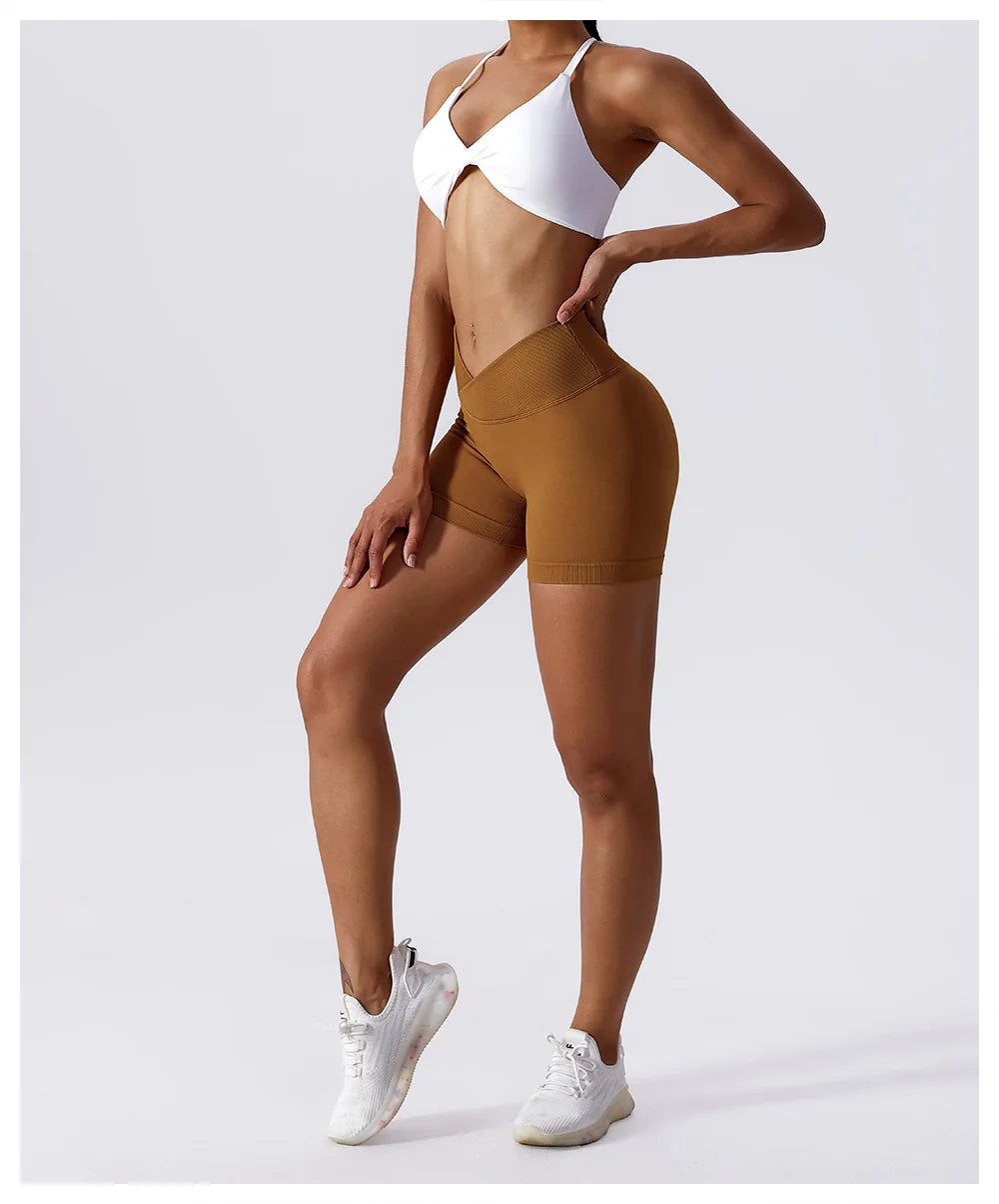 Summer Seamless High Waist Yoga Shorts Elasticity Sports Leggings Women Breathable Cycling Shorts Buttock Lift Gym Shorts Women