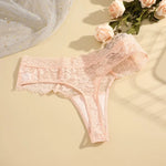 3Pcs Lace Sexy Thongs Women Low-Rise Briefs Sexy Soft Ladies Underwear Trendy Floral Underpants Female Flowery Panty Lingerie
