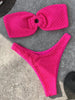 Sexy Fishnet Strapless Bandeau Bikini Women Swimsuit Female Swimwear Two-pieces Bikini set High Cut Bather Bathing Suit Swim