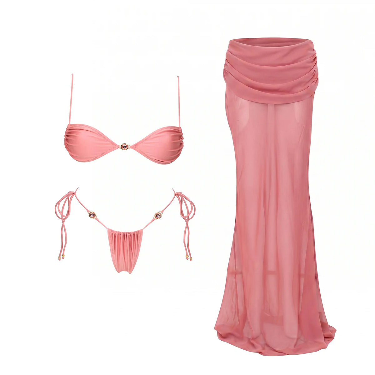 3Pcs Diamond Swimsuit With Pants Sexy Women Swimwear Micro Bikini Female Push Up Swim Suit Bandeau Biquini Beachwear Bathingsuit