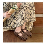 Women Rome Sandals Cut-out Gladiator Style Summer Shoes Soft PVC Peep Toe Girls Student Street Outdoor Sandals