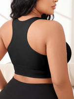 Size Wirefree Sports Yoga Bra, Solid Color High Elastic Breathable Bra with Removable Cups, All Season Casual Wear