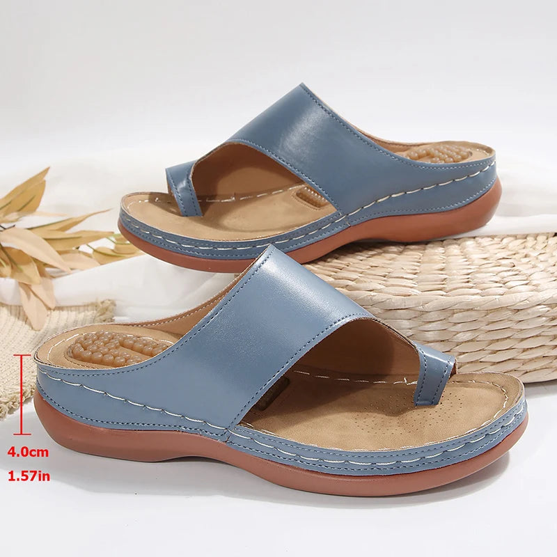 Lightweight Clip Toe Wedge Heel Slippers Women Plus Size 43 Thick Bottom Casual Sandals Woman Outdoor Platform Summer Sandles