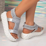 2026Women Platform Sandals Summer Gladiator Sandals Shoes Thick Heels Ladies White Sandalias Casual