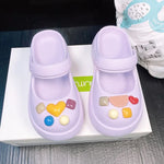 Fashion Mary Jane Garden Shoes Woman Platform Slippers Cute DIY Thick Sole Girls Summer Indoor Beach Slides Ladies Footwear