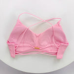 Sexy Soft Fitness Sport Bra Spaghetti Strap Cross Back Hollow Women Top Tight Gym Yoga Underwear Athletic Workout With Chest Pad