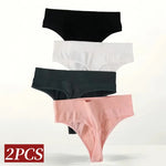 2Pcs/Set Women Panties High Waist Panties Sexy Bodyshaper Thongs Female Underpants Seamless Underwear Sports G-string Intimates