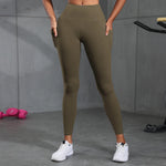 Women Fitness Lenggings With Side Pockets Female Full Length Leggings Running Pants Comfortable High Waist Yoga Pants