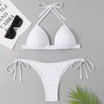 Sexy Halter Push Up Bra Cup Bikini 2025 Women Swimsuit Female Swimwear Two Pieces Bikini set Brazilian Bathing Suit Swim Beach
