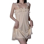 Spring Nightdress WomenLace Sweet Nightgown Home Dress Pajamas Summer Girl Princess Style Soft Sleepwear Nightwear Outwear