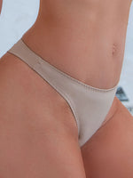 4 pcs Women's Sexy Thong Underwear Breathable T Panties Low Waist Seamless Lingerie Simple Plain Sexy Briefs Bikini