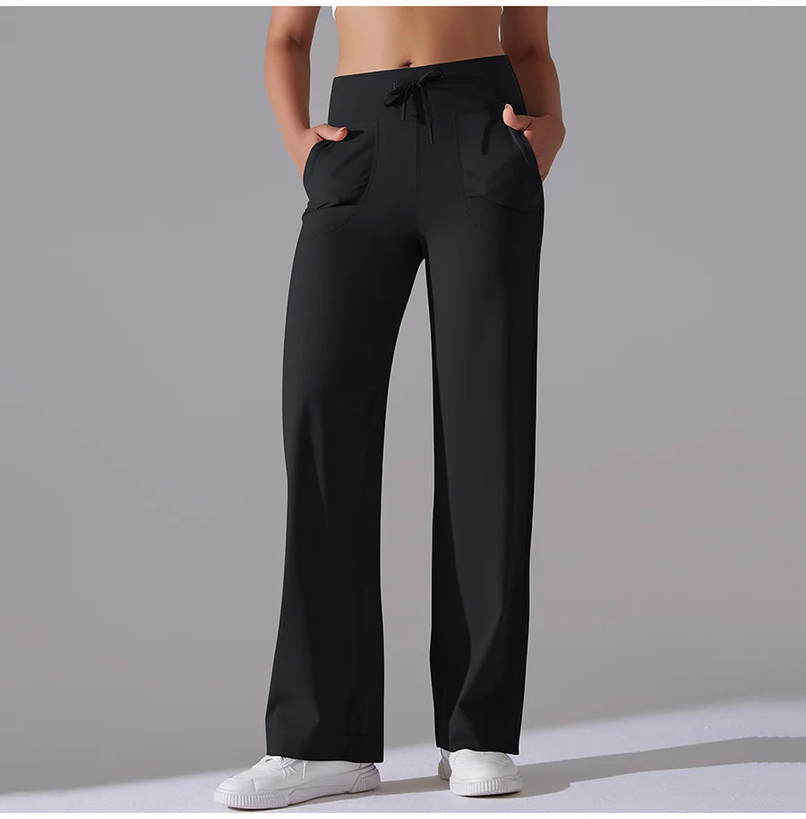New Yoga Straight Leg Sweatpants Straight Leg Women's Loose Tracksuit Pants Wide Leg Outdoor Gym Running Casual Tracksuit Pants