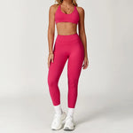 Yoga Set 2PCS Women Tracksuit Nude Feeling Workout Sets Gym Clothes Push Up Fitness Running Sportwear Sport Bra Leggings Suit