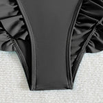 Summer Lotus Leaf Swimsuit for Women Bikini Women's Beach Shorts Defense Bare Swimwear Bather Biquini Solid Swimming Shorts