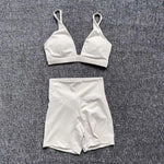 1/2PCS Women's Contour Crop Sport Bra Yoga Sets High Waist Scrunch Fitness Push-Up Gym Workout Shorts Running Active Suits XP187