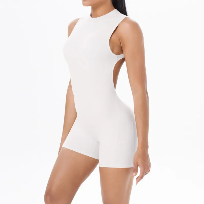 Women's Seamless Yoga Jumpsuit New Beautiful Back & Pleats Hip Lifting Short Jumpsuit Sports Running Fitness Jumpsuit Yoga Suit