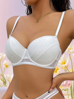 European and American Style Sexy Super Push-Up Bra for Women, Color-Blocking Design, Thin Top and Thick Bottom, Side Breast Collection, Anti-Sagging, Lift-Up Bra