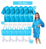 6-15 Set Muti Colors Spa Party Robe for Girls Kids Birthday Party Supplies Favors Spa Day Robes Gowns Sleepover Pyjama Party