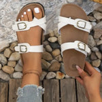 2026 Women's Cork Footbed Slide Sandal Adjustable Buckle Summer Outdoor Suede Sandals with Arch Support Non-slip