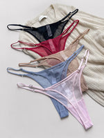Lace Mesh Women Briefs Sexy Thong Transparent Panties Underwear Low Waist Girls G String Seamless Lingerie Fitness T Back