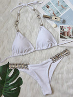 2026 Halter Shiny Crystal Diamond Bikini Women Swimsuit Female Swimwear Rhinestone Bikini Set Rhinestone Brazilian Bathing Suit