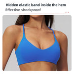 Summer U-Shaped Multi-Strap Cross Back Women Pilates Fitness Sports Bra Top Gym Yoga Athletic Tight Workout Jog With Chest Pad