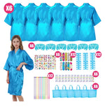 6-15Pcs Spa Party Robes for Girls Supplies Favors Kids Gowns Robe Soft Spa Headband Sleepover Birthday Party