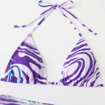 3 Pieces Bikini Set With SkirtTie Dye String Thong Bathing Suit Women Swimsuit FemaleSwimwear Beach Wear Swim Lady Summer