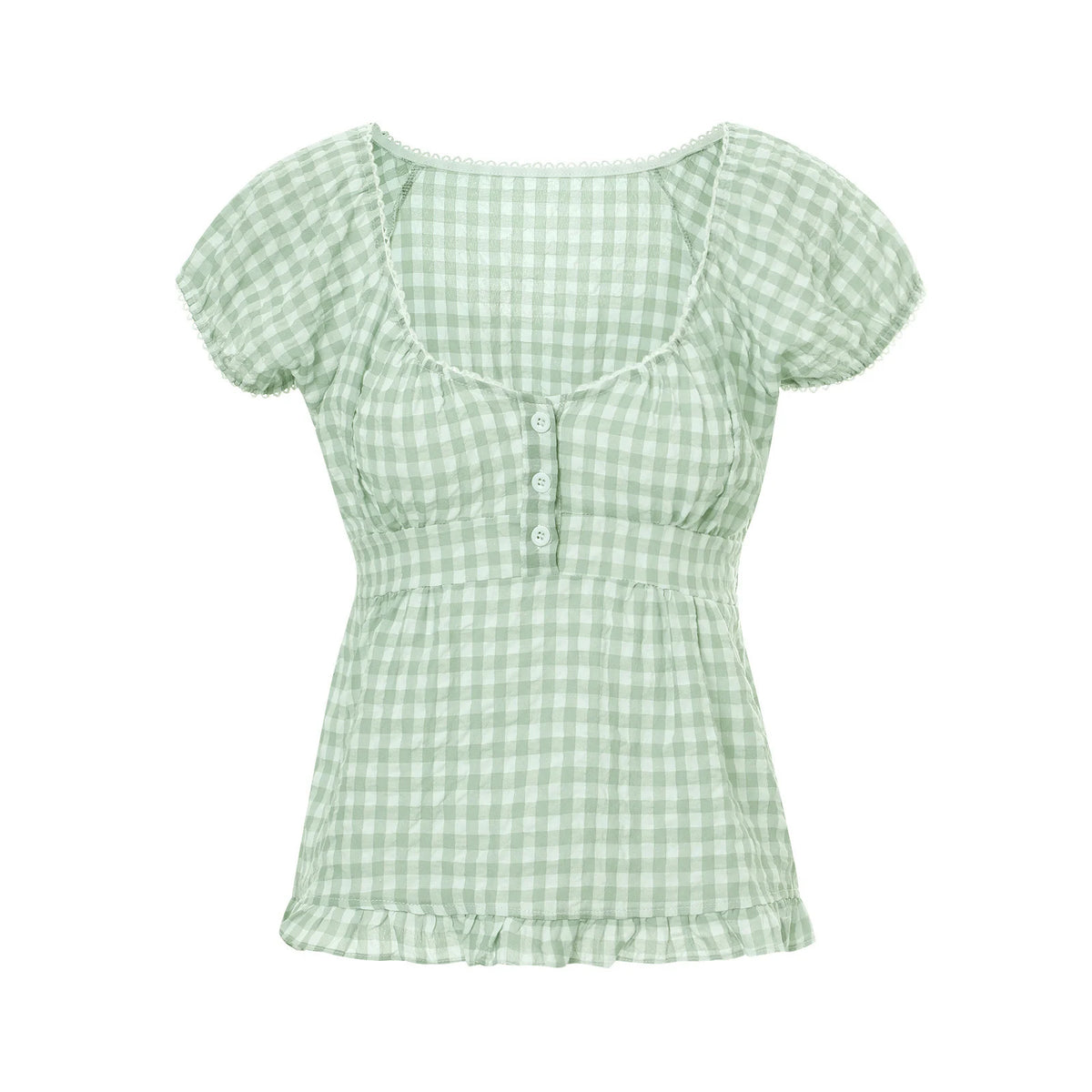 Summer Women Short Sleeve T-shirt Solid Color Low-necked Pleated Hem Casual Tops Y2K Retro Shirts
