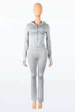 2026 New Women Ins Fashion Solid Color Sexy Straight Shoulder Contrast Stitch Long Sleeve 2 Piece Outfit