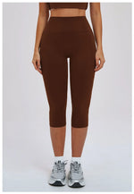 Yoga Pants Women Cropped Pants Sports Pants Fitness Leggings Tights Breathable Quick-drying High Waist Running Workout Pants