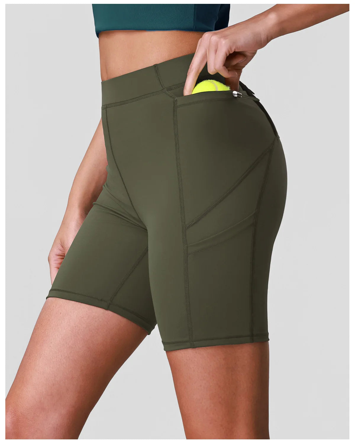 Naked High Waisted Yoga Shorts Women Quick Drying Side Pocket Cycling Pants Outdoor Abdominal and Hip Lifting Sports Shorts