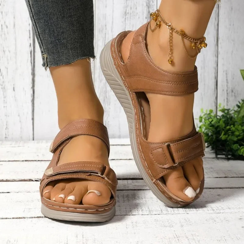 Shoes Sandals Women Summer Party Sandals Ladies Elegant Walking Shoes Wedge Ladies Shoes Non-Slip Sandal Women