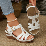 Plus Size 43 Ankle Buckle Wedges Sandals Women Summer Thick Sole Gladiator Sandals Woman Lightweight Non Slip Casual Sandles