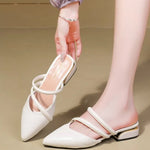 Toe Narrow BandSlippers Women Fashion Shallow Sandal Elegant Summer Footwear Woman