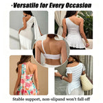 Asymmetric One‑Shoulder Sports Bra, Front Closure Wireless Padded Bra Soft Stretch Breathable Daily Underwear for Women