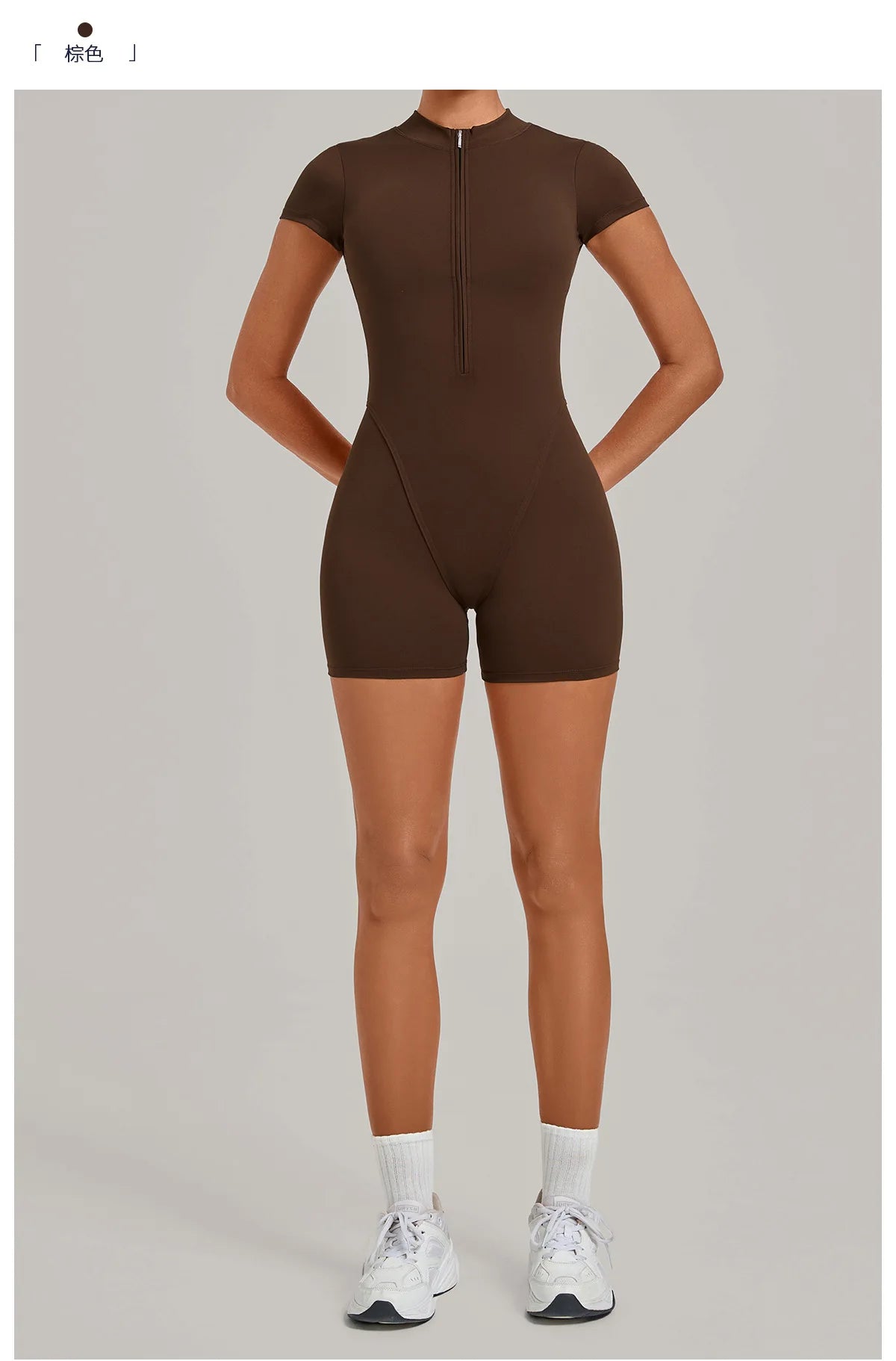 Half-zipper Slimming Yoga Jumpsuit Women Hollow Out Backless Sports One Piece Suits Short Sleeve Butt Lifting Tight Overalls