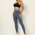 Women's Seamless Yoga Leggings Pants Sports Fitness Peach Hip-lifting Workwear Pocket Tight Trousers Workout Gym Leggings
