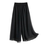 Summer Chiffon Wide Leg Pants for Women Yoga Pants Classica Dancer Trousers Two Layer Dance Practice Clothes Loose Dancing Pants