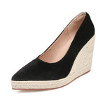 Spring Summer Shoes Women High Heels Fashion Ladies Wedges Party Shoes Retro Straw Shoes Women Pumps Wedge Heel 8.5cm