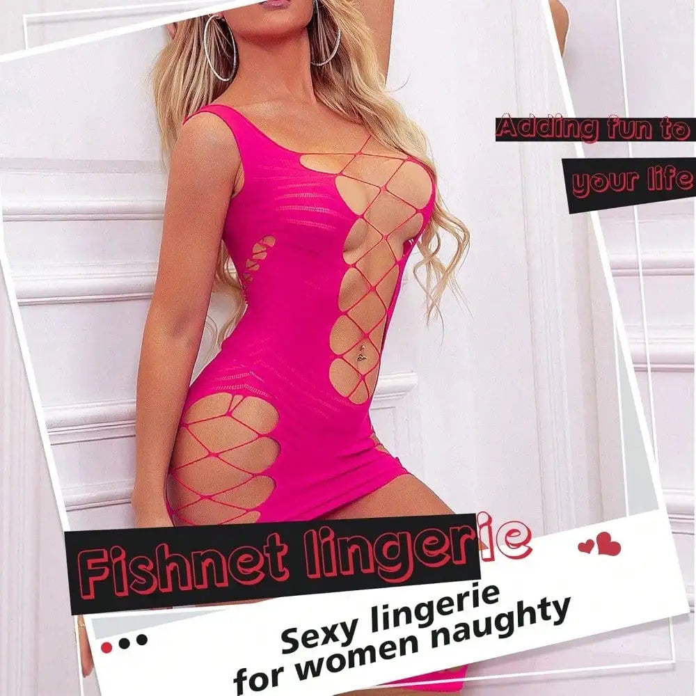 Local ShippingSexy Fishnet Bodysuit Lingerie Set Outfits Erotic Mesh SheerLingerie For Women Naughty