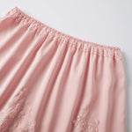 Summer Women's Satin Short Skirts Elastic Waist Lace Patchwork Skirts Half Slip Skirts Fashion