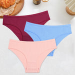 3PCS Women's Cotton Briefs Panties Female Sexy Low Waist Underwear M-XL Breathable Panty Girls Comfortable Intimates Lingerie