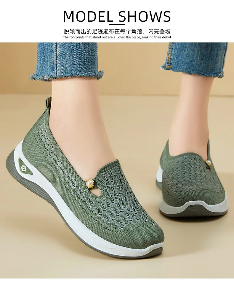 Shoes for women Spring Autumn hot casual shoes with soft soles lightweight single shoe for women breathable mother shoes