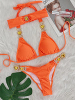 Diamond Rhinestone BikiniFemale Swimsuit Women Swimwear Two-pieces Bikini set With Hairbands Bather Bathing Suit Swim V3047G